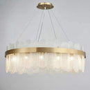 AXYAA Luxury Gold Metal Adjustable LED Chandeliers with Grey/White Glass - Nordic Loft Luminarias