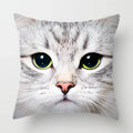 Axyaa Cat Face Print Throw Pillow Cover for Home Sofa Decor