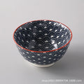 Axyaa Wind Ceramic Salad Bowl Set - Stylish Threaded Rice Bowls for Home