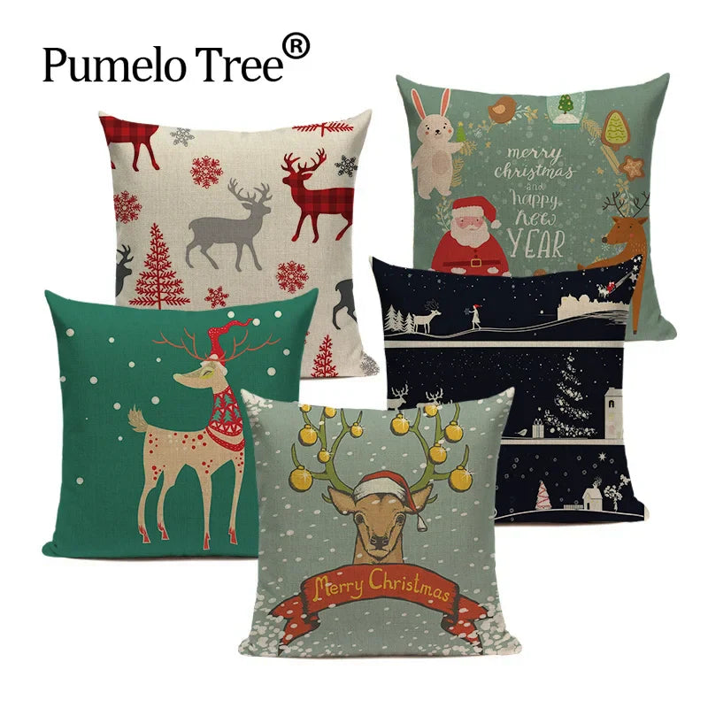 Axyaa Christmas Bed Linen Pillowcase Set for Home Decor and Gifts