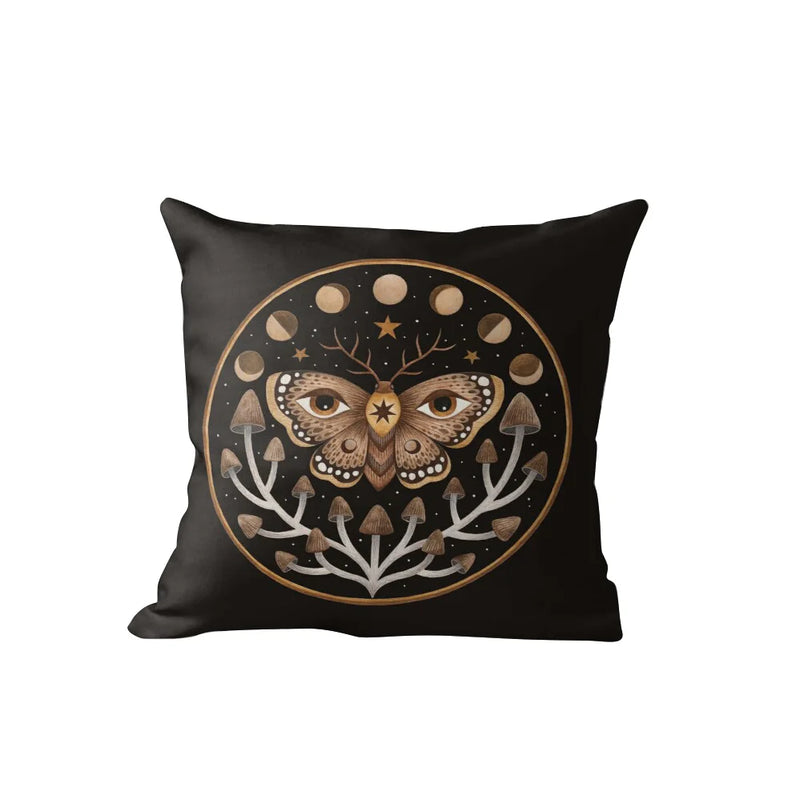 Nordic Cushion Cover 18x18 Black Double Side Printed Pillow Cover for Living Room Sofa by Axyaa