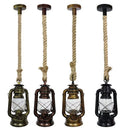 Axyaa Vintage Industrial Hemp Rope Pendant Light Chandelier - LED Ceiling Lamp