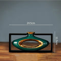Axyaa Chinese Style Ceramic Vase with Wooden Frame for Modern Home Decoration