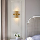 Axyaa Crystal Gold Wall Lamp: Luxury American Country Style for Home and Hotel Decor