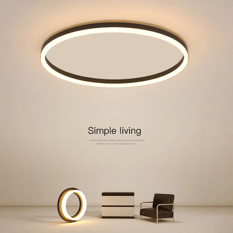 Axyaa Round LED Ceiling Lights: Modern Minimalist Nordic Living Room Lamp