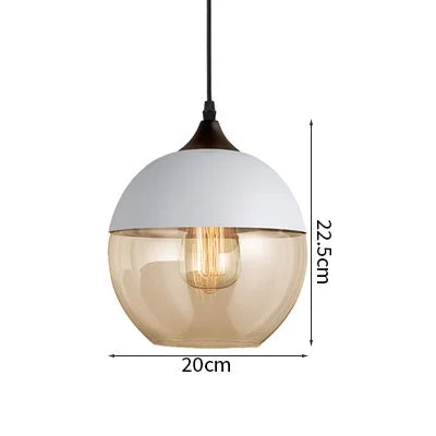Axyaa Nordic LED Pendant Light Wood Glass Hanging Lamp for Bedroom Dinning Living Room