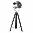 Axyaa Searchlight Tripod Floor Lamp Gold Chrome Metal Nightstand Light E27 LED Bulb