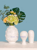 Axyaa Abstract Character Ceramic Vase, Modern Home Decor & Flower Arrangement Accessory