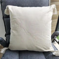 Axyaa Beige Tufted Tassel Pillow Cover 18x18" 12x20" for Couch Bed Living Room