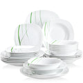 Axyaa Ivory White Porcelain Ceramic Dinnerware Set - 24/48 Pieces