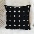 Axyaa Woolen Cross Cushion Cover 45x45cm in Grey, Black, Orange, Navy Blue