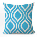 Axyaa Blue Geometric Cotton Linen Pillow Cover for Luxury Home Decor