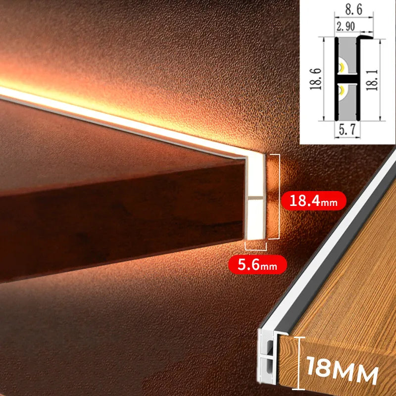 Axyaa 18mm Aluminum LED Cabinet Light for Closet, Wine Cellar, Bookshelf