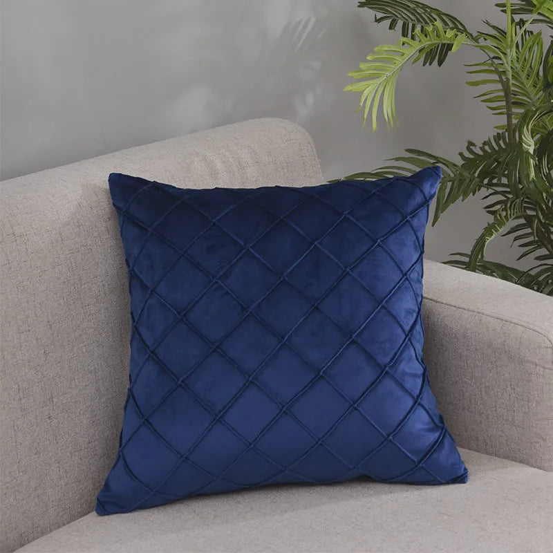 Velvet Geometric Cushion Cover by Axyaa - 45x45cm Pillowcase for Home Decor