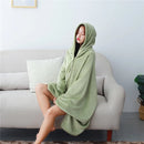 Axyaa Cozy Plush Hooded Blanket With Buttons & Shawl Design