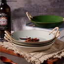 Axya Braided Rope Handle Ceramic Dinnerware Set