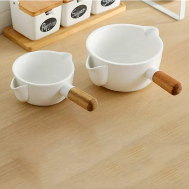 Axya White Ceramic Soup Bowl Set for Oil Separation and Grease Trapping