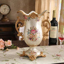 Axyaa European Resin Vase with Dried Flowers - Home Decor Ornaments