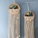 Axyaa Round Flower Pot Macrame Wall Hanging for Bohemian Room Decor
