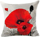 Axyaa Red Poppy Watercolor Cushion Cover
