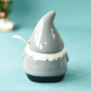 Axya Ceramic Santa Claus Seasoning Pot Set - Kitchen Spice Jar Salt Shaker Storage Container