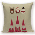 Christmas Cartoon Santa Claus Deer Pillows Covers Merry Christmas Gifts for The New Year by Axyaa