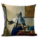 Art Oil Painting Pearl Girl Cushion Cover 45*45cm Axyaa Home Decor Art Accessories