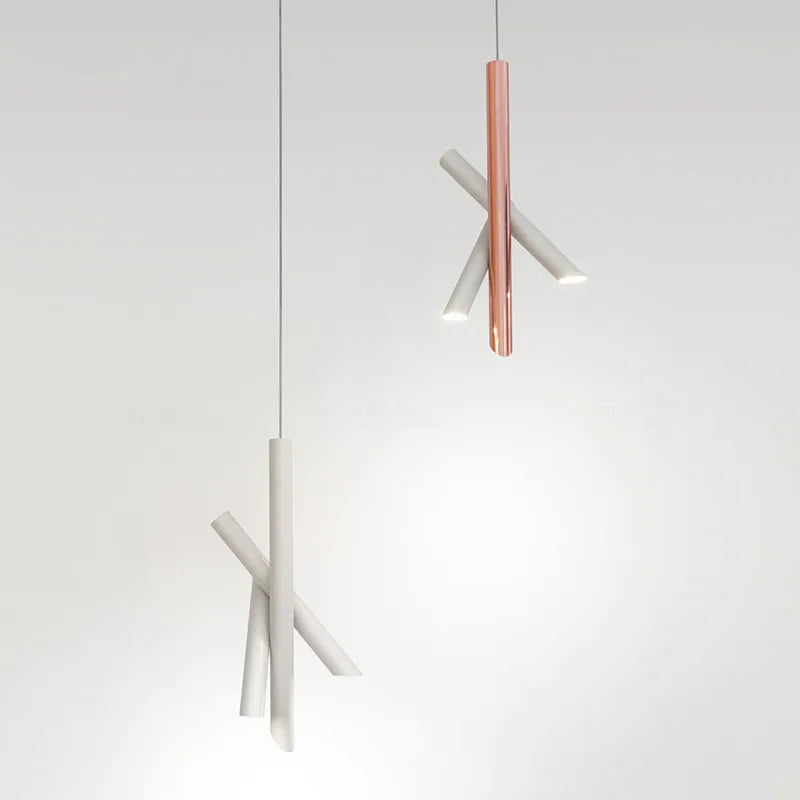 Axyaa Rose Gold Tubes Pendant Light | Modern Designer Lamp