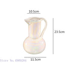 Axyaa Ceramic Shell Vase - White Gloss Abstract Irregular Hydroponic Home Decoration