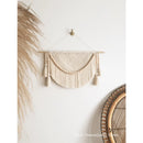 Axyaa Macrame Wall Hanging Tapestry with Wood Beads and Tassels - Handmade Woven Decor