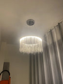 Axyaa Modern Luxury LED Tassel Chandelier in Gold/Silver Stainless Steel