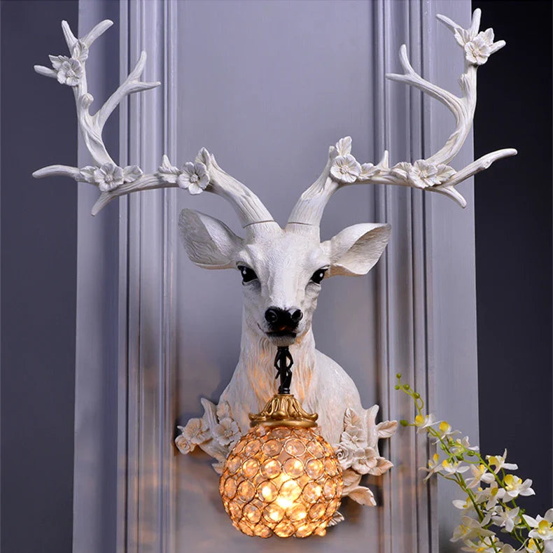 Axyaa Antler Resin Wall Lamp for Living Room Decor