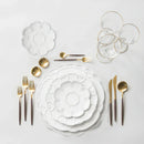 Axya Lace White Flower Shape Ceramic Plate Set