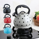 Axya 3L Spherical Whistle Kettle in Black Red Stainless Steel