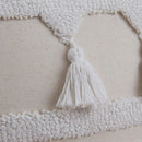 Axyaa Ivory Cushion Cover - Boho Style Tuft Tassels - Home Decor - Neutral Bedroom