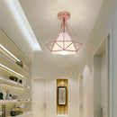 Axyaa Rose Gold Metal Cage Ceiling Lamp for Kitchen Island Bedroom