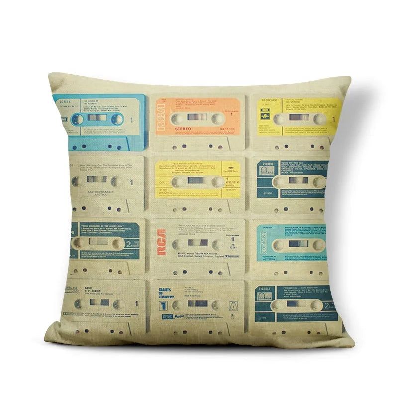 Axyaa Retro Record Camera Pillow Cover - 45X45CM