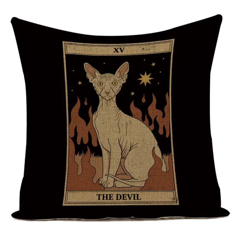 Axyaa Retro Pet Pattern Cushion Cover - Decorative Sofa Linen Pillow Case