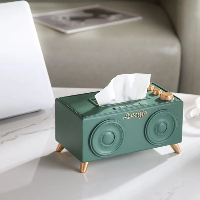 Axya Speaker-Shaped Tissue Box: Creative Desktop Storage & Decor