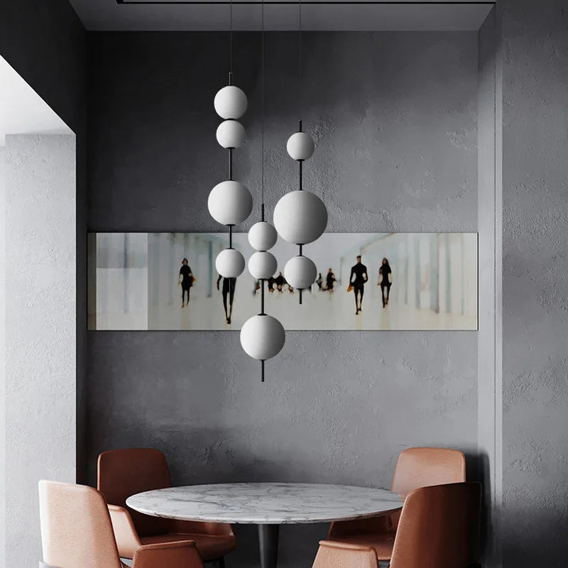 Axyaa Modern Glass Ball Chandelier Pendant Light for Kitchen, Bedroom & Restaurant Decor