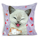 Cartoon Cat Pet Pillow Cover for Home Sofa Decor by Axyaa