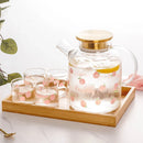 Axyaa Peach Glass Jug Kettle Set - Large Capacity Tea Maker & Juice Pitcher