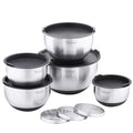 Axyaa 5-Piece Stainless Steel Salad Mixing Bowl Set with Grater and Lids
