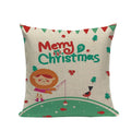 Axyaa Merry Christmas Decor Pillow Cover Set 45x45cm Linen Noel Cushion Cases