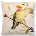 Axyaa Bird Watercolor Cotton Linen Cushion Cover- Hummingbird Goldfinch Chickadee Cardinal Kingfisher