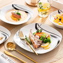 Axyaa 24-Piece Black Ceramic Tableware Set: Bowls, Dessert, Soup, Dinner Plates