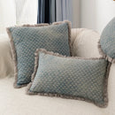 Axyaa Fringed Denim Cushion Cover 45x45cm Square Heart Circle for Home Decoration