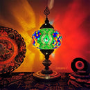 Axyaa Vintage Mosaic Glass Table Lamp Handcrafted Art Deco Bedside Night Light