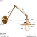 Axyaa Loft Industrial Swing Arm Wall Lamp with Vintage Edison Bulb