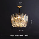 Axyaa Modern Luxury Crystal LED Pendant Lamp for Living Room & Dining Room